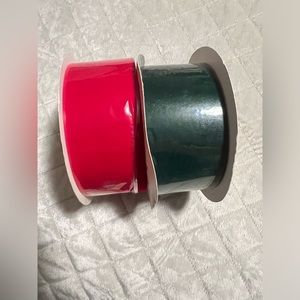 Vtg BERWICK RIBBON Velveteen‎ Velvet Red & Green Waterproof 25 Yards  2.5" Wide